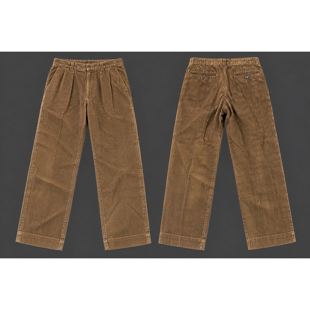Eddie Bauer relaxed Fit Corduroy Pants Mens 38x34 Cotton brown plaid pattern